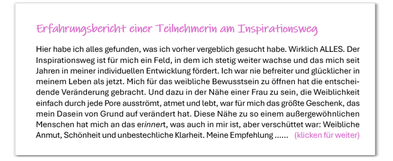 Erfahrungsbericht Inspirationsweg